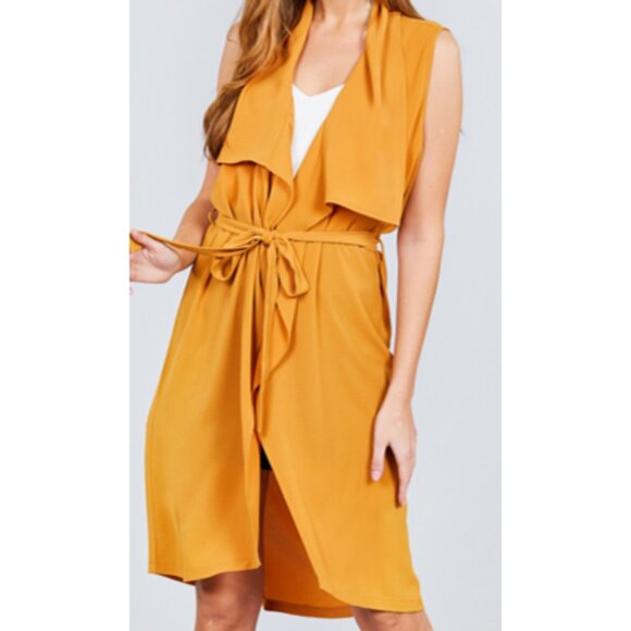 Golden Yellow Vest Kimono - Picture 3 of 3